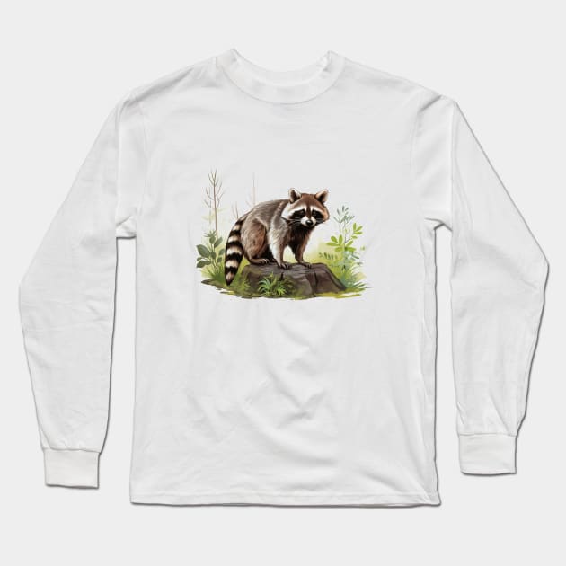 Cute Raccoon Lovers Long Sleeve T-Shirt by zooleisurelife